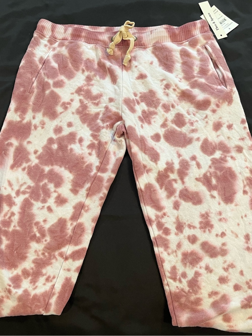 NWT THEO & SPENCE Women’s dusty rose Tie-Dye Lounge sweatpants joggers.*Sm